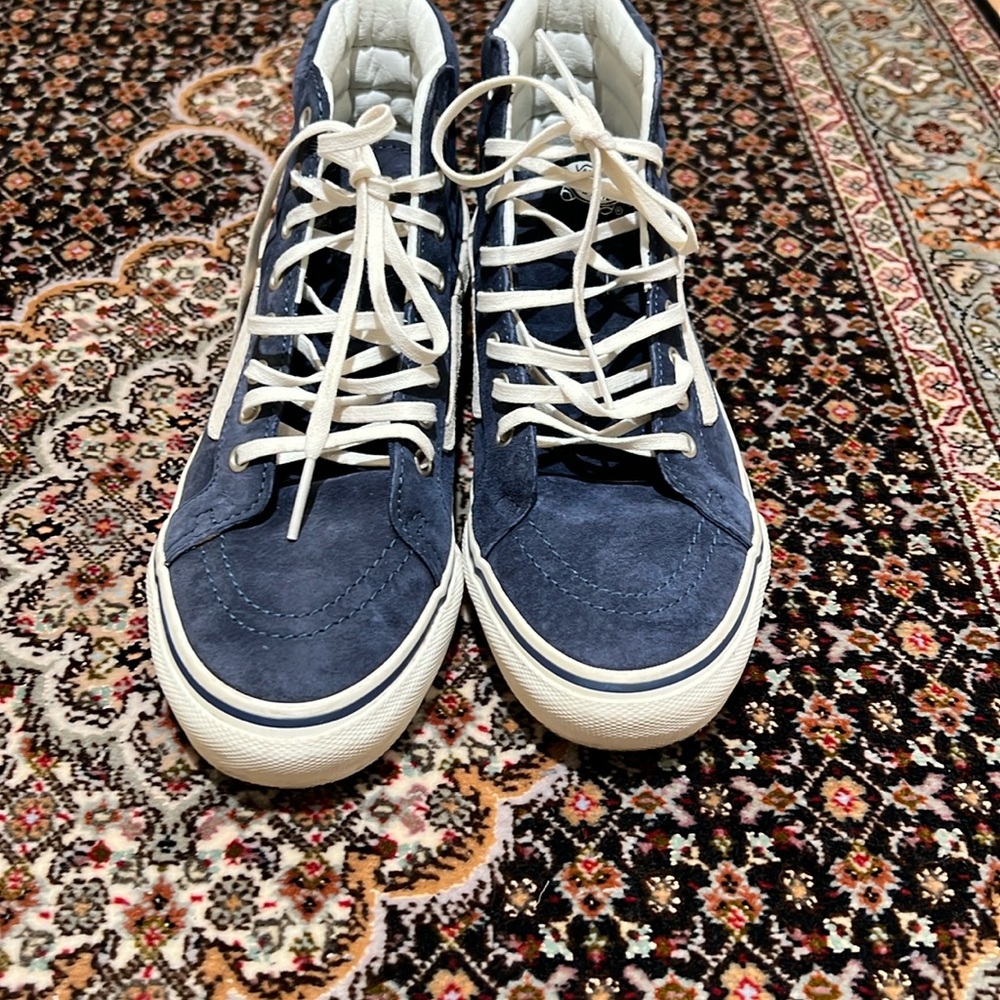 Vans Off The Wall Suede Blue High Tops Women 8/Mens 6.5